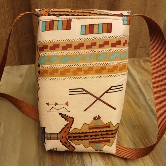 New Western Mini Pouch Sling Travel Bag Crossbody Deer Elk Tribal Sarape stripe - Picture 3 of 16